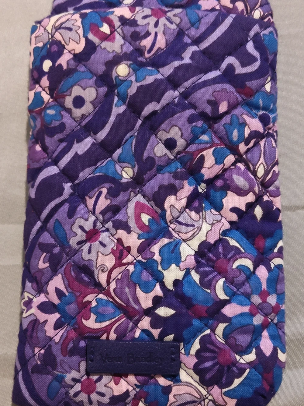 NWOT!! Vera Bradley Purple Floral Quilted Double Eye Glass Case (NO Glasses)